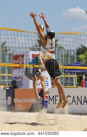 Izmir, Turkey - July 09, 2021: Ukraine (boiko And Bublyk) Vs Liechtenstein (wymann And Broder) Pool 