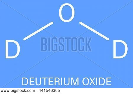 Deuterium Oxide Or Heavy Water Molecule. Skeletal Formula.