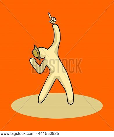 Cheerful Man Silhouette Figurine Of A Dancer Vector