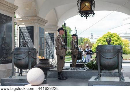The Grave Of An Unknown Soldier In Warsaw In Poland.