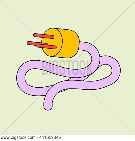 Electrical plug hand drawn illustration, energy saving awareness