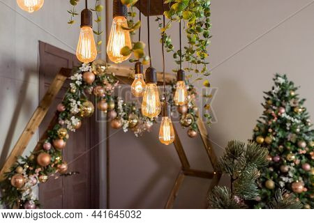 Restaurant Decoration With Edisson Bulbs.retro Style Light Bulbs .electric Lamp.christmas Decor.warm