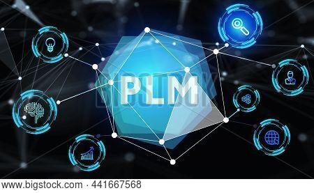 Plm Product Lifecycle Management System Technology Concept. Technology, Internet And Network Concept