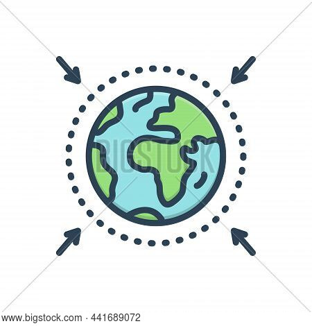 Color Illustration Icon For Zone Area Sector Region Scope Realm Locality Glob Earth