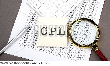 Cpl Text On Sticker On Chart ,with Calculator And Magnifier