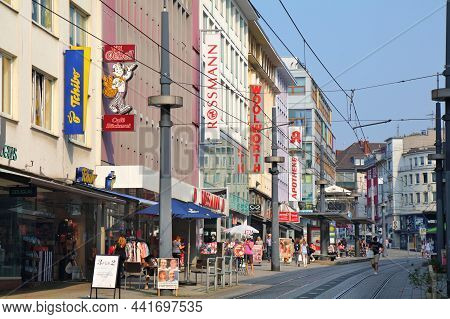Witten, Germany - September 16, 2020: Street View In Downtown Witten, Germany. Witten Is A Large Tow