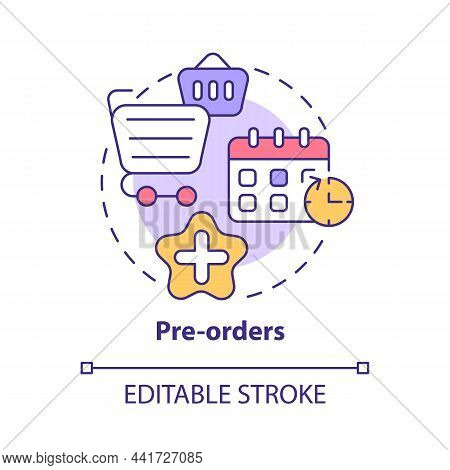 Pre-orders Concept Icon. Strategy To Learn Consumer Needs. Launching Small Business And New Product 