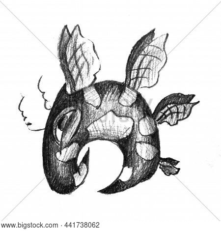 Handdrawn Artwork Of Fabulous Booger On White Background. Logo Design, Postcard, Baby Wall Poster