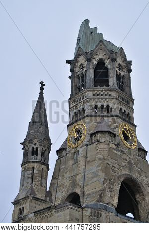 Kaiser Wilhelm Memorial Church In Berlin In Cloudy Weather