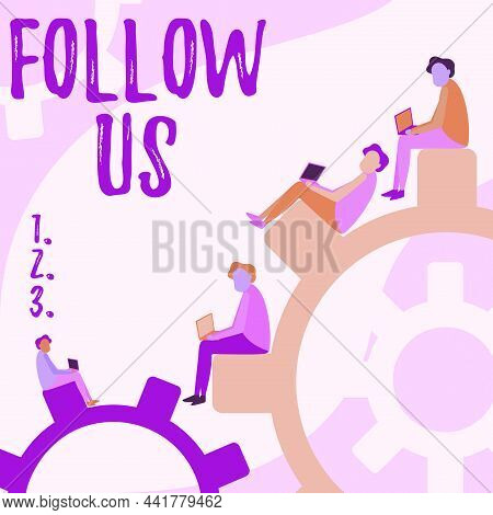 Text Showing Inspiration Follow Us. Conceptual Photo To Invite A Person Or Group To Join His Company