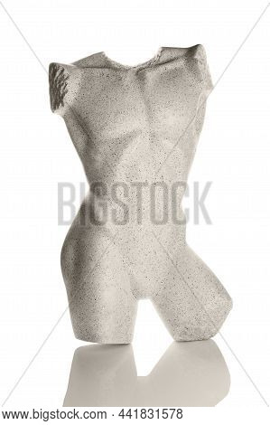 Polystyrene Statue Isolated On White Background. Fashion Industry, Tailor's Model.