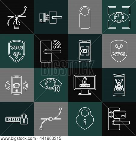 Set Line Digital Door Lock With Wireless, Mobile And Face Recognition, Shield Vpn, Please Not Distur