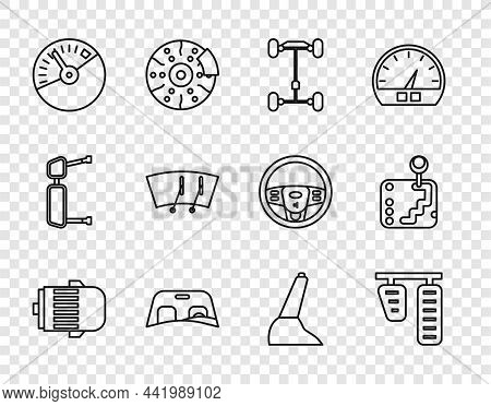 Set Line Electric Engine, Car Gas And Brake Pedals, Chassis Car, Windscreen, Speedometer, Windscreen