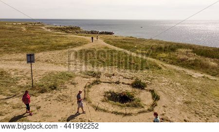 Cape Tarkhankut.crimea.11 September 2021.rocks And Grottoes On The Black Sea Coast At Cape Tarkhanku
