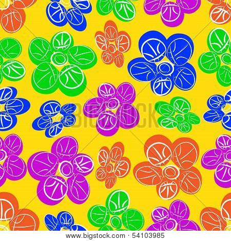 Flowers With Basketball Pattern