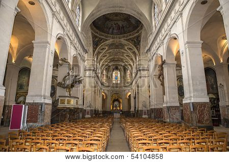 Saint Sulpice church, interiors, Paris, France