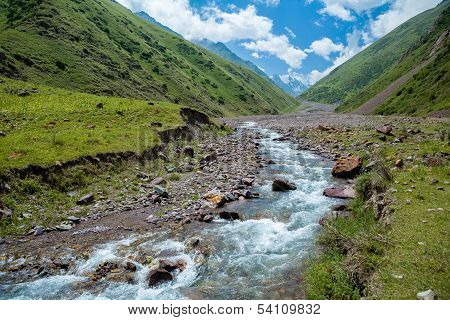 Kegety river in mountains of Tien Shan