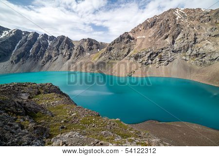 Landscape of Ala-Kul lake in Tien Shan, Kyrgyzstan