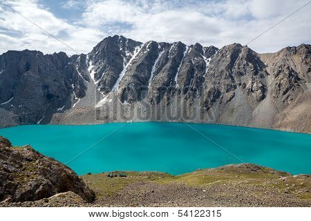 Mountaineering camp at Ala-Kul lake in Kyrgyzstan