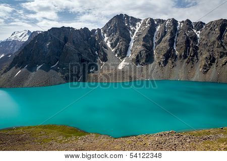 Amazing alpine lake Ala-Kul, Kyrgyzstan