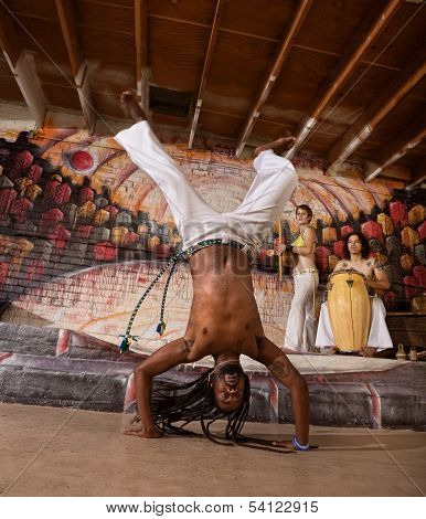 Capoeira Man In Handstand