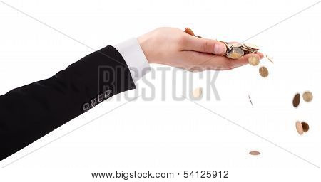Businessman's Hand throwing Money