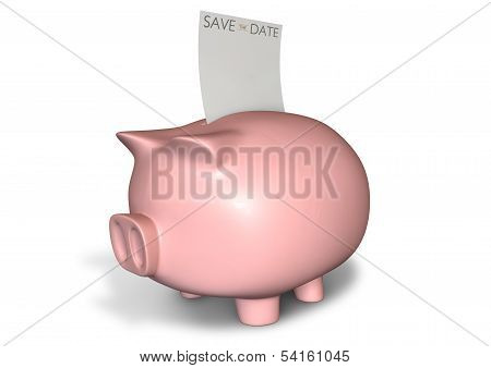 Piggy Bank Save The Date Note