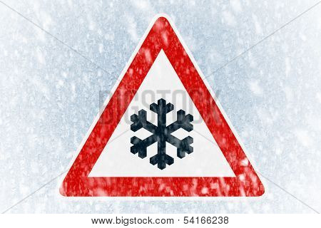 Winter driving - ice covered windshield