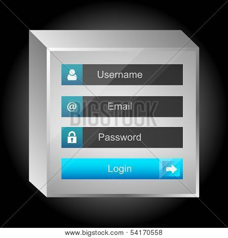 Vector login interface - username and password
