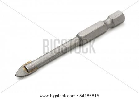 Special drill bit for glass, mirror and tile isolated on white