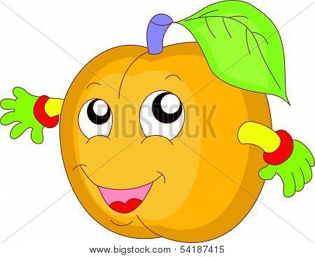 Cartoon peaches with emotions