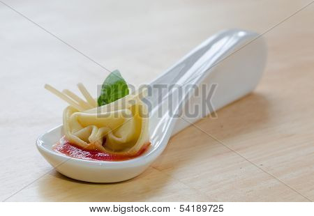 Appetizer Spoon Tortellini