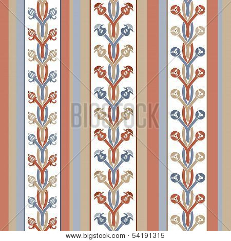Pattern Of Stripes And Ornament