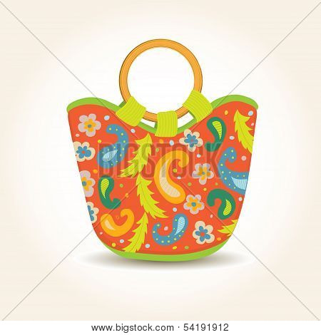 Vector illustration of Summer Woman Bag