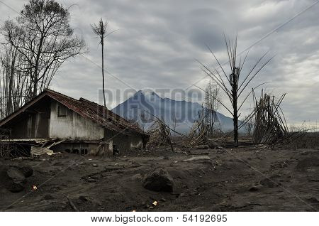 Village Damaged by Pyroclastic