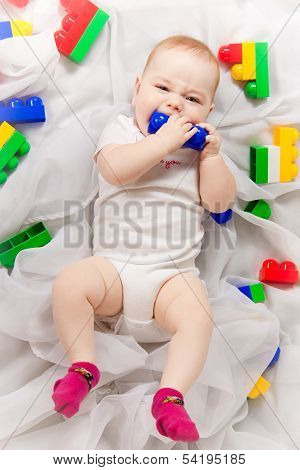 cute baby with toys