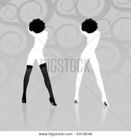 Due sagome di donna In formato vettoriale