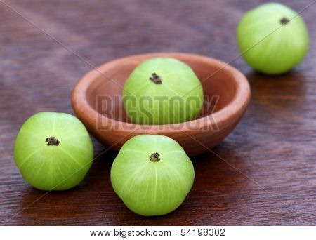 Fresh Amla With A Small Bowl