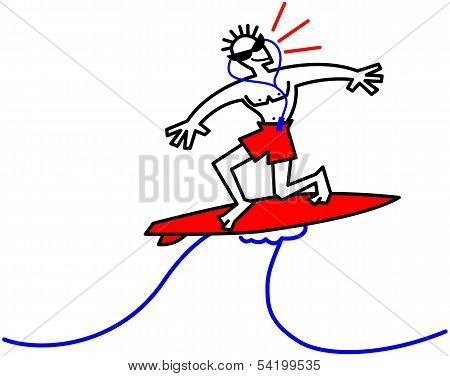Cool surfer riding a wave