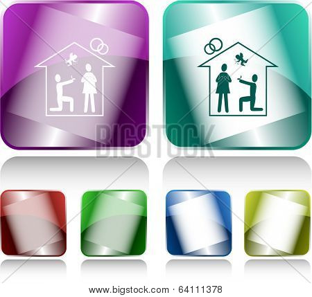 Home affiance. Internet buttons. Vector illustration.
