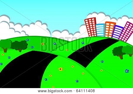 Beautiful City On The Green Hills Applique