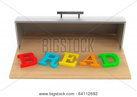 Modern Steel Bread Bin With Bread Sign