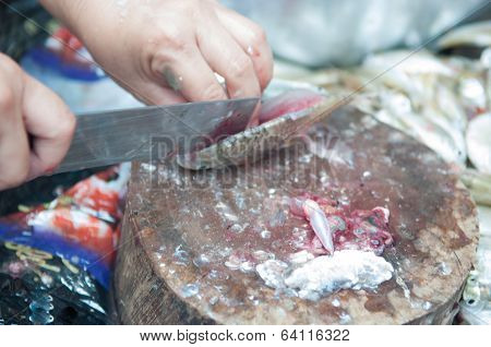 Process Of Cutting Fresh Fish