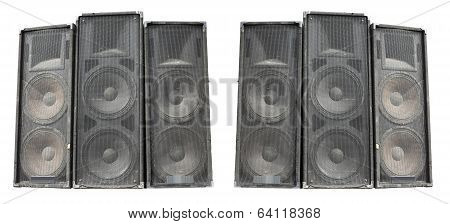 Old Powerful Stage Concerto Audio Speakers Isolated On White