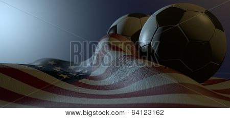 American Flag And Soccer Ball
