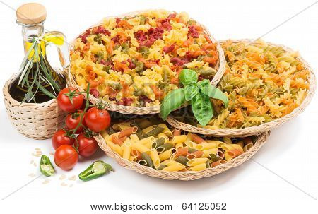 Uncooked Pasta  Different Colours