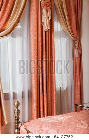 interior room. curtains. drapes. bedroom