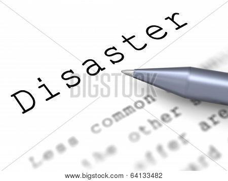 Disaster Word Means Emergency Calamity And Crisis