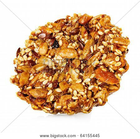 Traditional Georgian Dessert Gozinaki Isolated On White Background