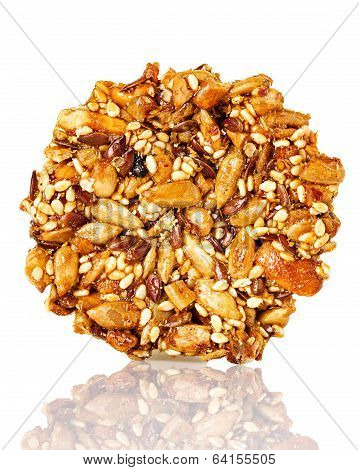 Traditional Georgian Dessert Gozinaki Isolated On White Background
